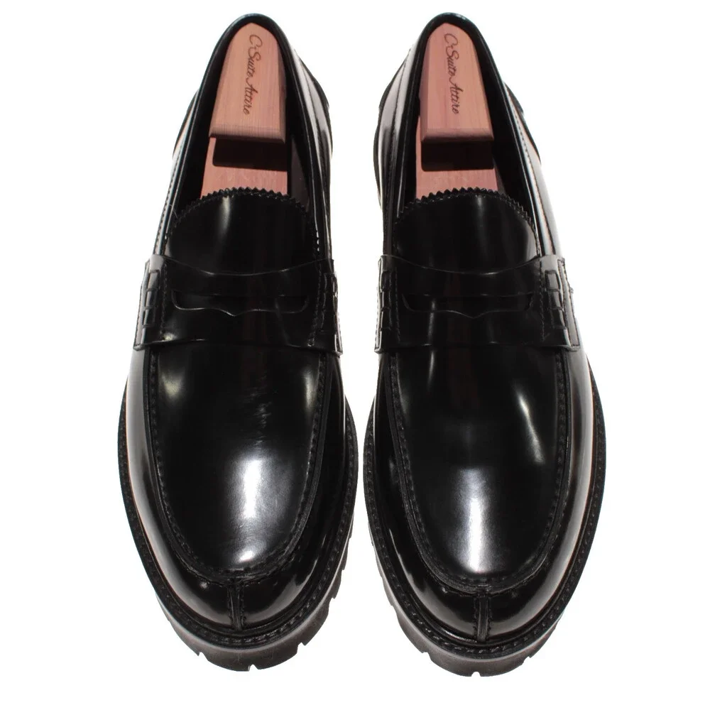 Tagilatore NWB Brody Slip On Loafers Size 45 (US 12) in Black Leather